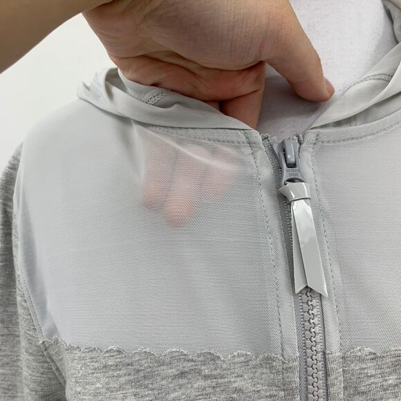 Victorias Secret Sport Mesh Panel Hoodie Womens XS Scalloped Edge Pockets Jacket - Picture 6 of 16